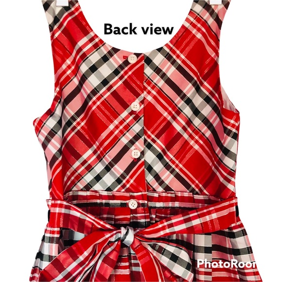Jona Michelle Girls red black plaid a line dress sleeveless Girls size 7 - Picture 5 of 13